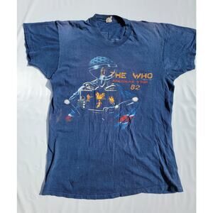 The Who Vintage T Shirt 1982 American Tour Rock Band Concert 80's Size XL